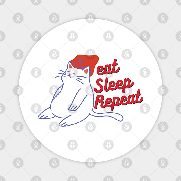 eat sleep repeat cat Magnet by T-Vinci